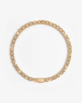 12mm Clustered Tennis Chain - Gold