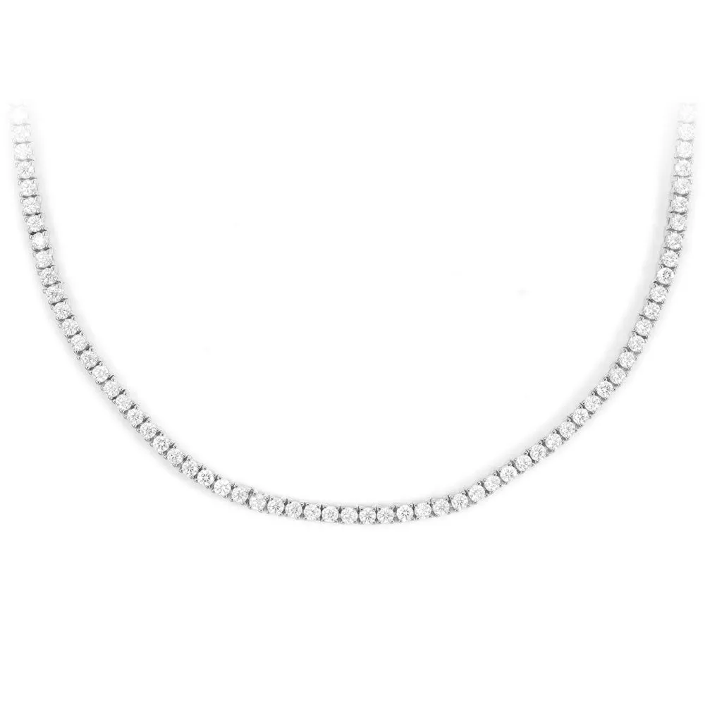 2MM Diamond Tennis Chain 14K Solid White Gold