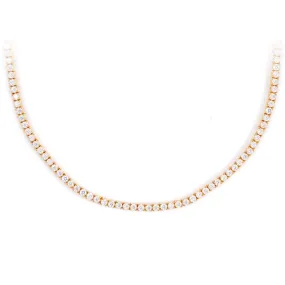 2MM Diamond Tennis Chain 14K Solid Yellow Gold