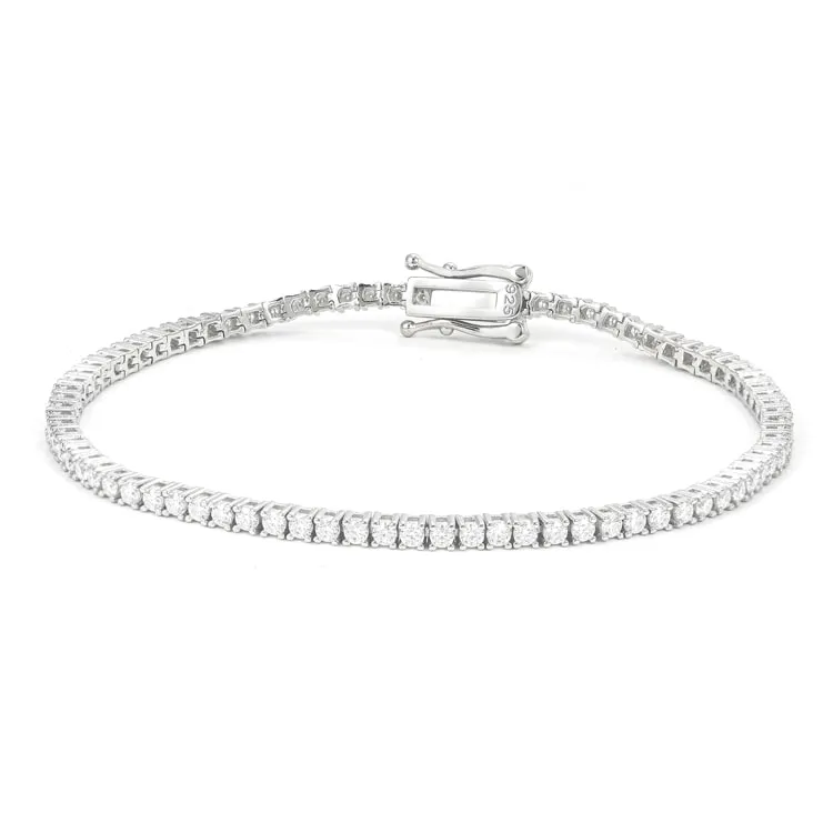 2MM Moissanite Tennis Bracelet 14K Gold