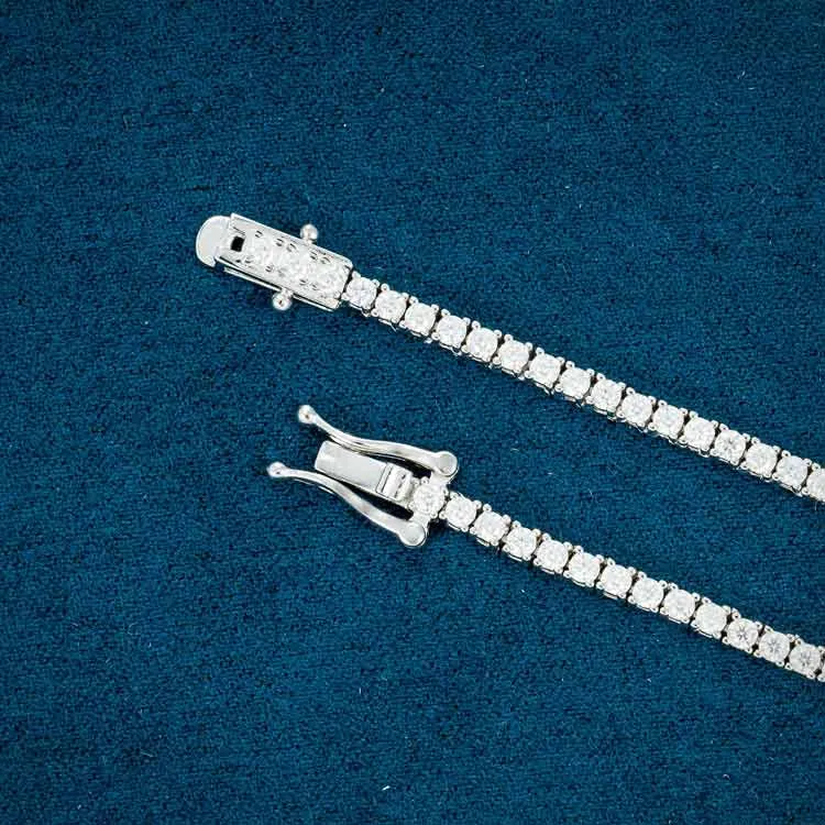 2MM Moissanite Tennis Chain 14K Gold