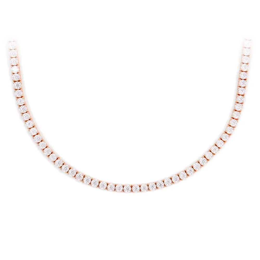 3MM Diamond Tennis Chain 14K Solid Rose Gold