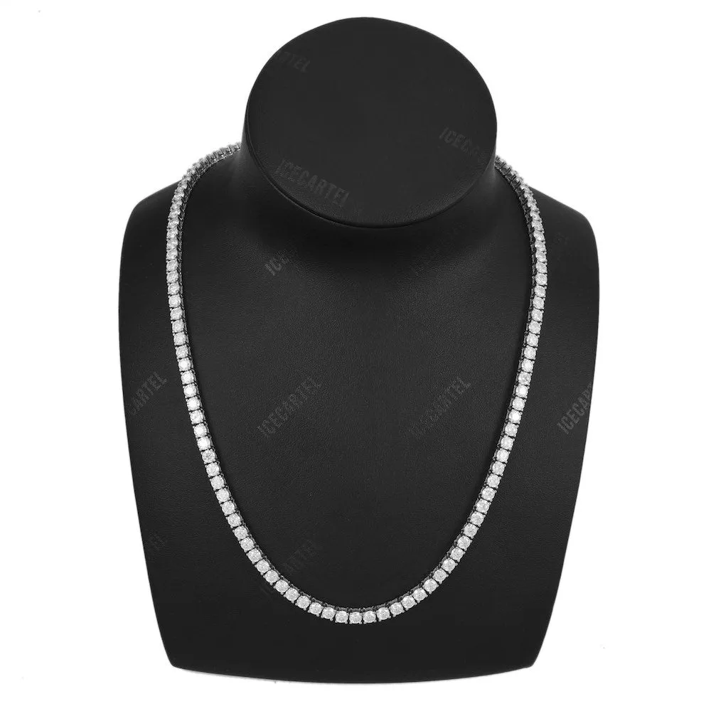 4MM Diamond Tennis Chain 14K Solid White Gold