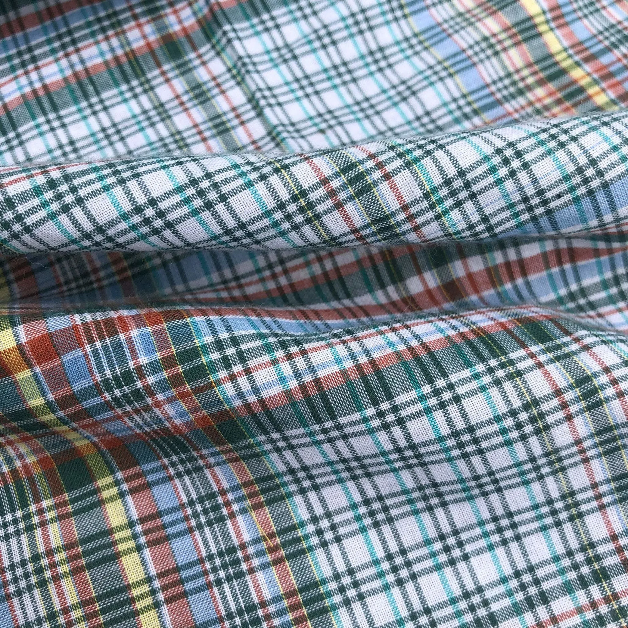 60" Multicolor Colorful Rainbow 100% Cotton Checkered Woven Fabric By the Yard