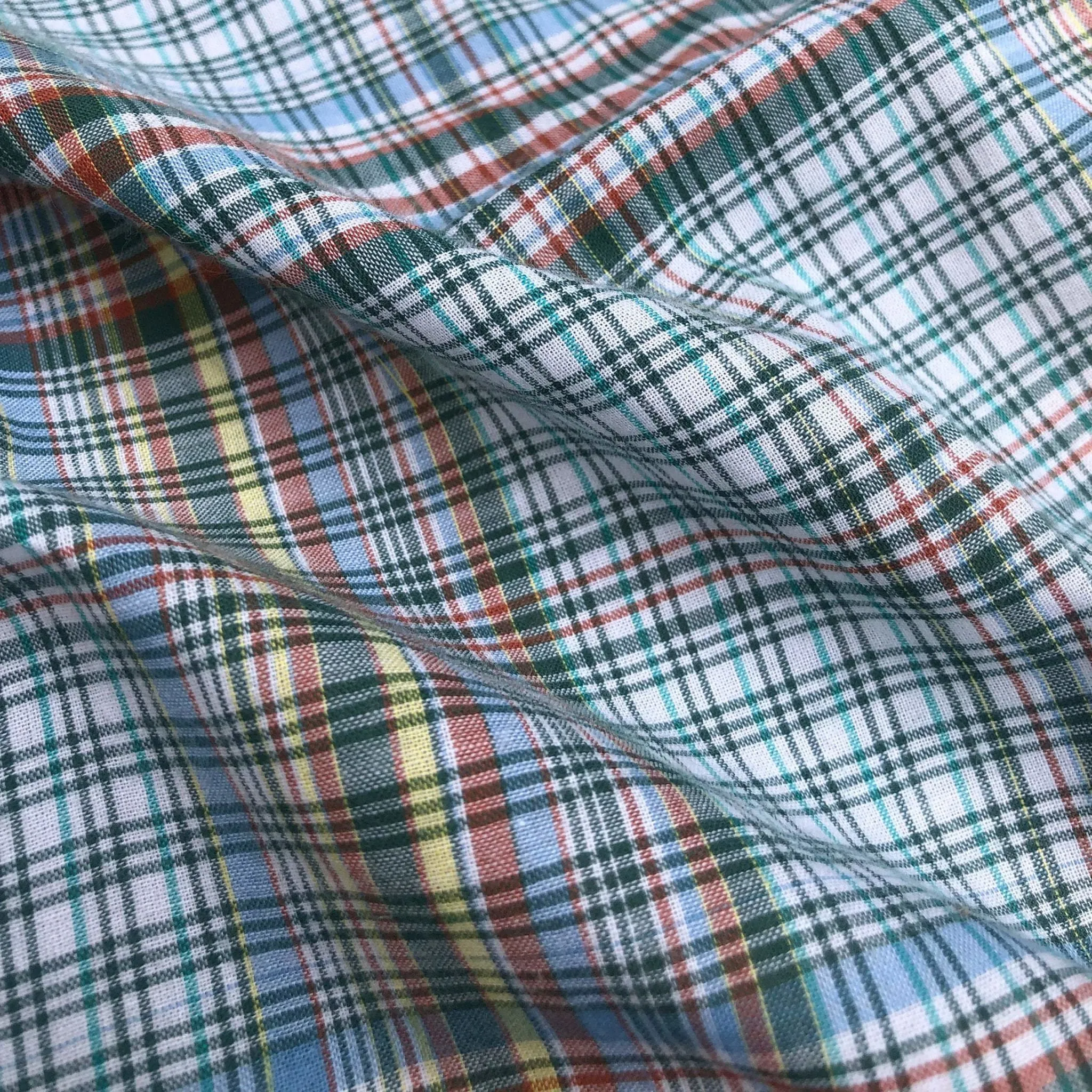 60" Multicolor Colorful Rainbow 100% Cotton Checkered Woven Fabric By the Yard