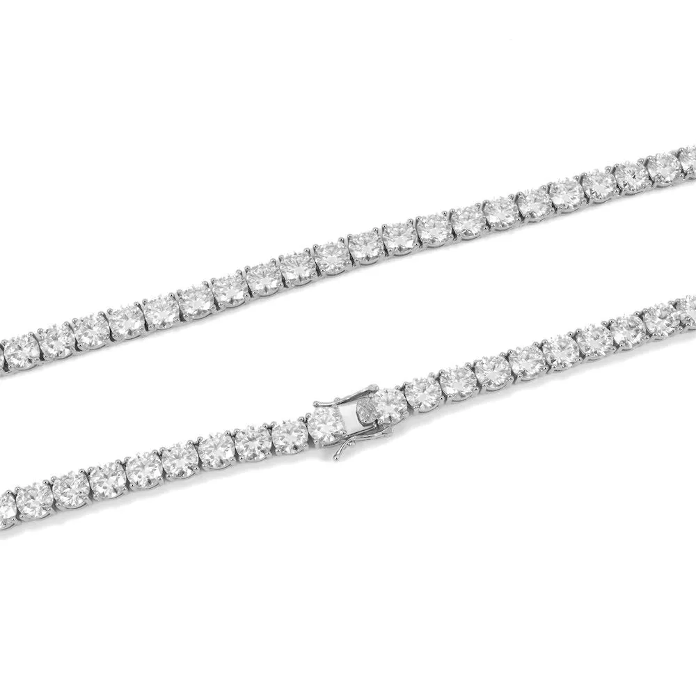 6MM Diamond Tennis Chain 14K Solid White Gold