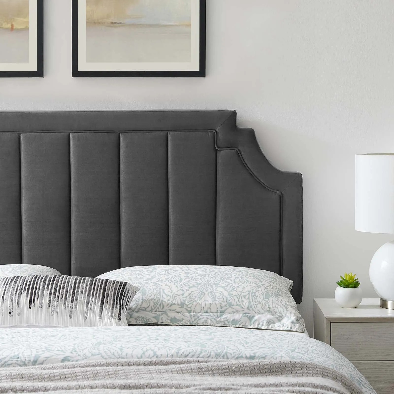 Alyona Channel Tufted Performance Velvet Headboard by Modway