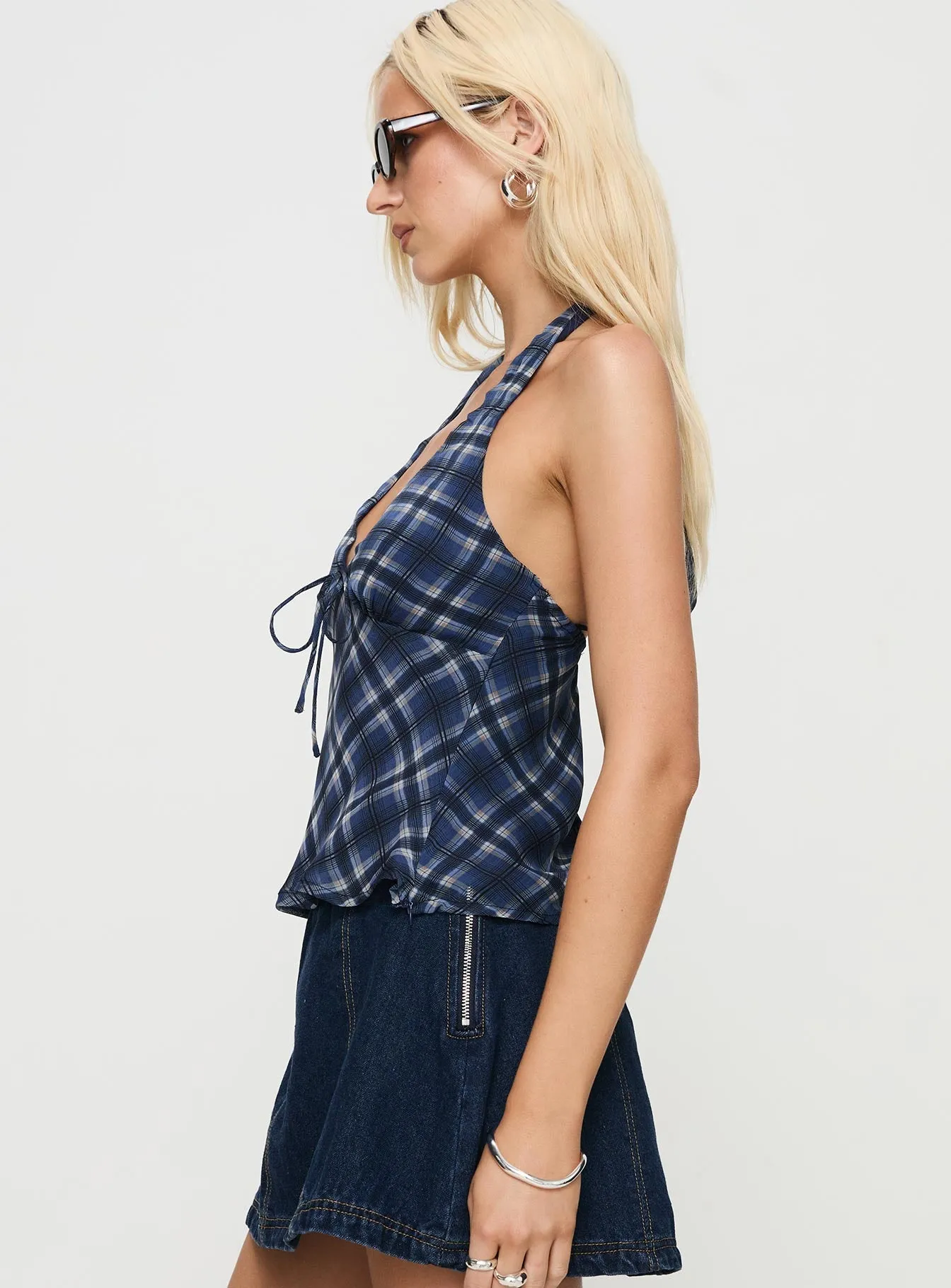 Amalthea Top Blue Check