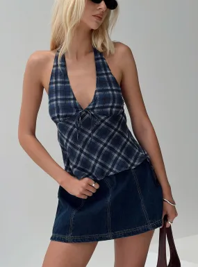 Amalthea Top Blue Check