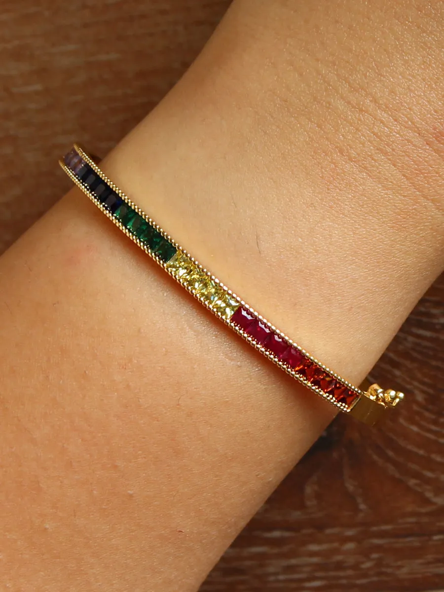 Arpita Rainbow / CZ Bangle Bracelet