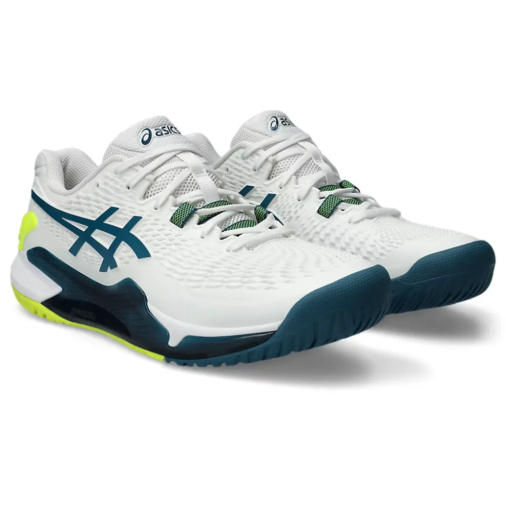 ASICS Men's Gel-Resolution 9 Tennis Shoe (White/Restful Teal)