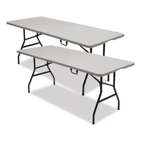 Bifold Resin Folding Table, Rectangular, 70.9 X 29.1 X 30, White Granite Top, Gray Base/legs, 2/pack