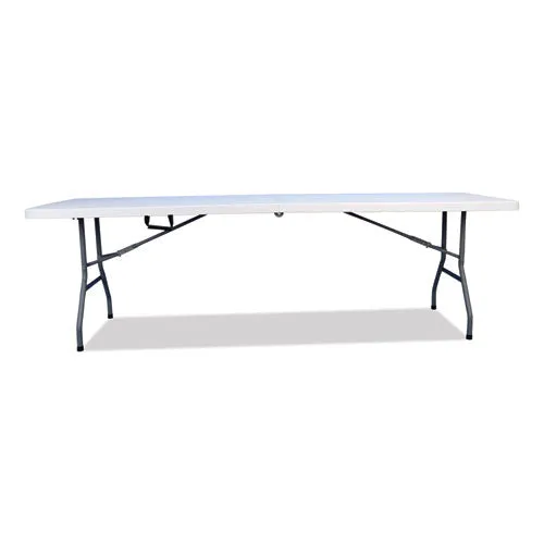 Bifold Resin Folding Table, Rectangular, 94.5 X 29.9 X 30, White Granite Top, Gray Base/legs, 2/pack