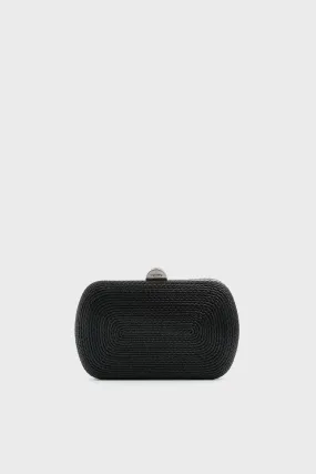 Black Martina Coiled Rope Clutch