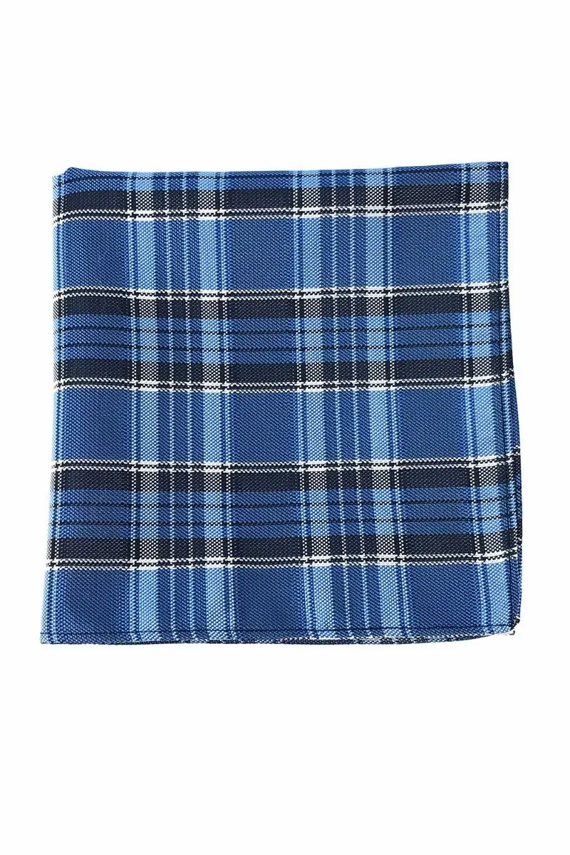 Blue Madison Plaid Pocket Square