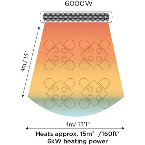 Bromic Tungsten 6000W Smart-Heat Black Electric Heater - 220V-240V