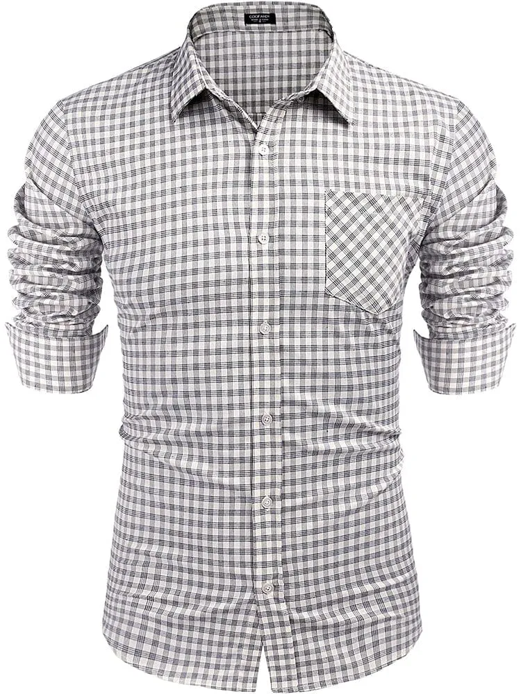 Business Button Up Plaid Shirts (US Only)