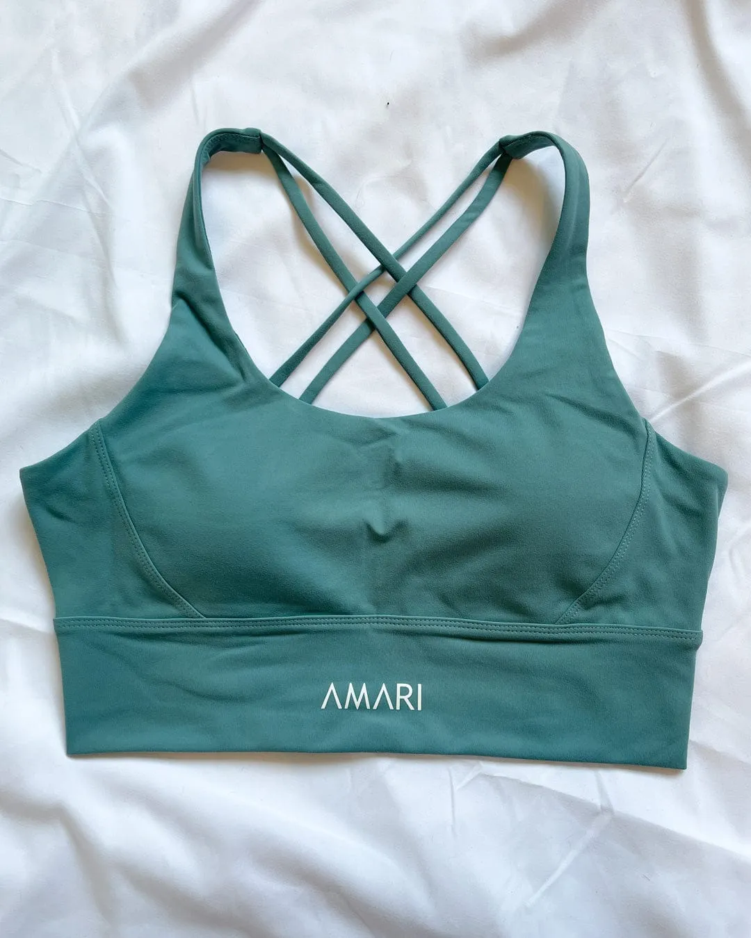 Cross Back Sports Bra - Forest Green