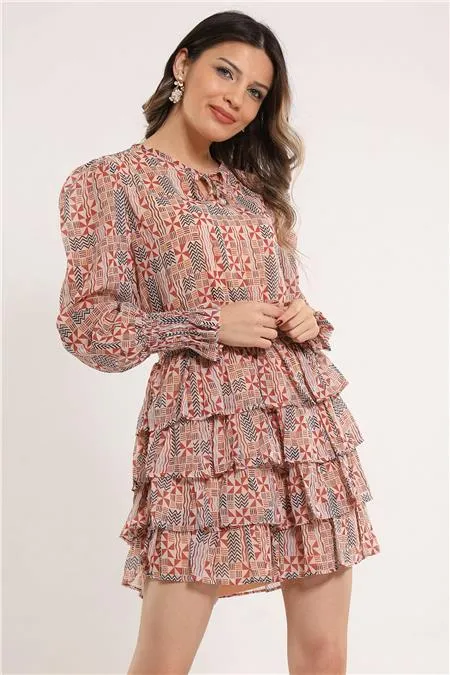 DANA FRILLY SLEEVE, LAYERED DRESS