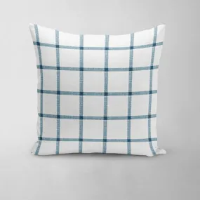 Decorative Pillows in Aaron Italian Denim Blue Windowpane Plaid