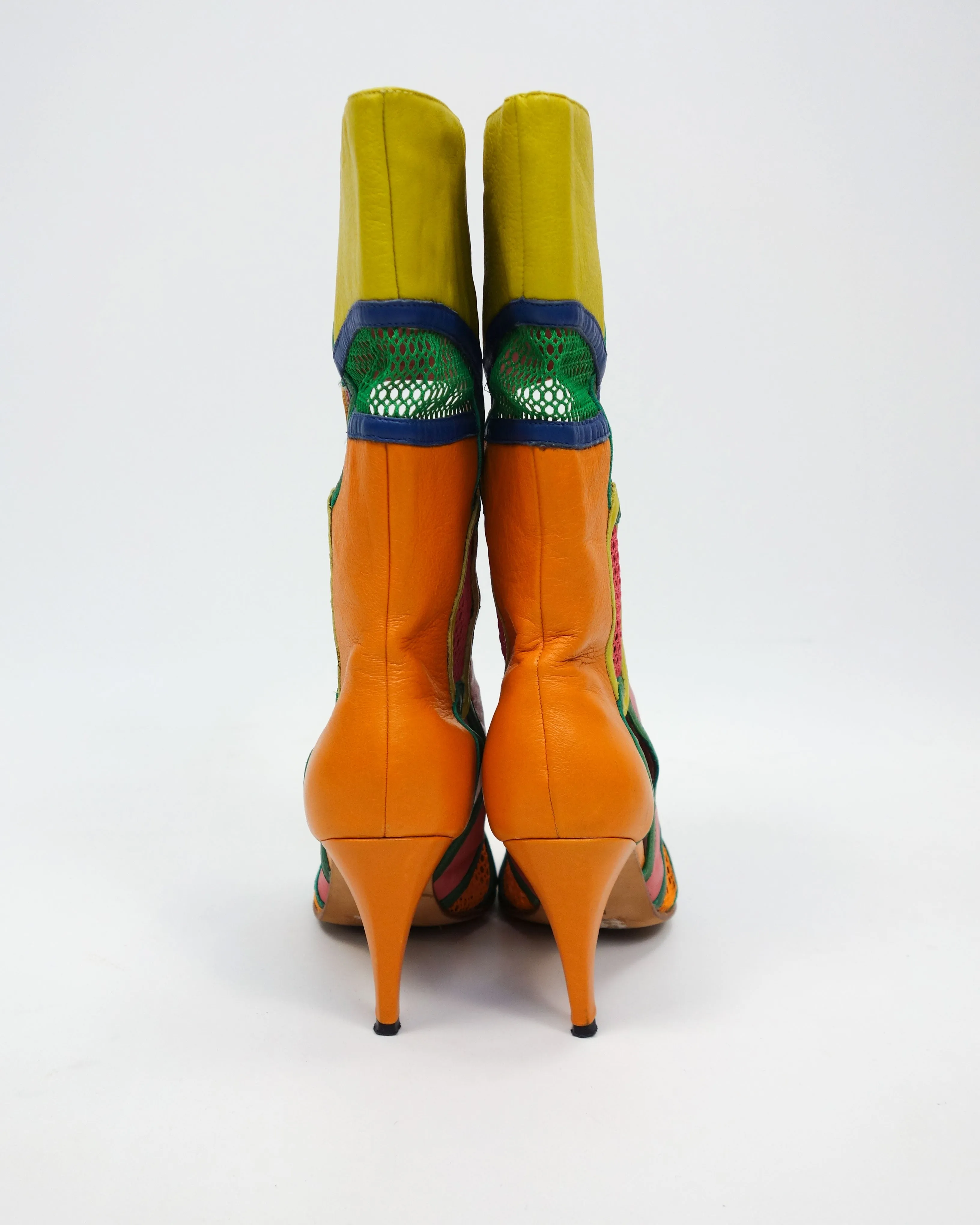 Diesel Multicolor High-Heeled Boots 1990's