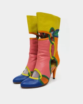 Diesel Multicolor High-Heeled Boots 1990's