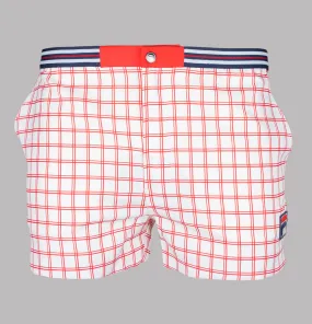 Fila Vintage Brookes Check Shorts Gardenia/Fila Red