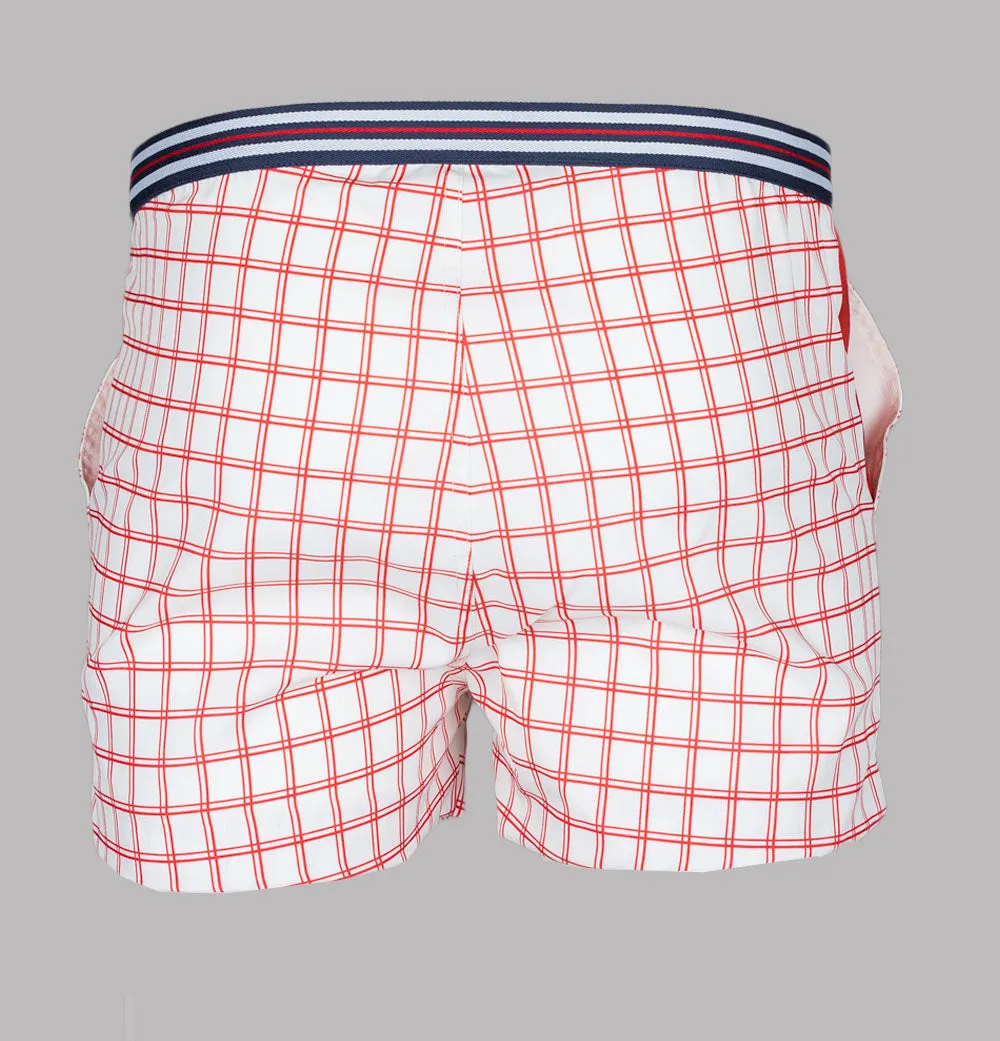 Fila Vintage Brookes Check Shorts Gardenia/Fila Red