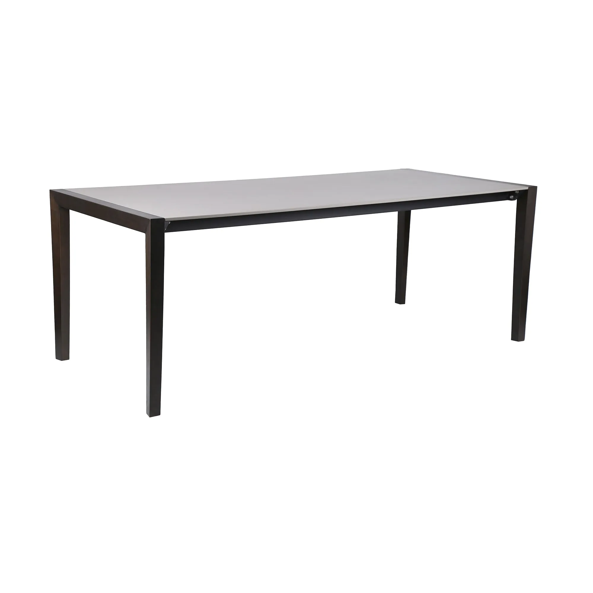 Fineline Indoor Outdoor 80 Rectangle Dining Table in Dark Eucalyptus Wood and Super Stone