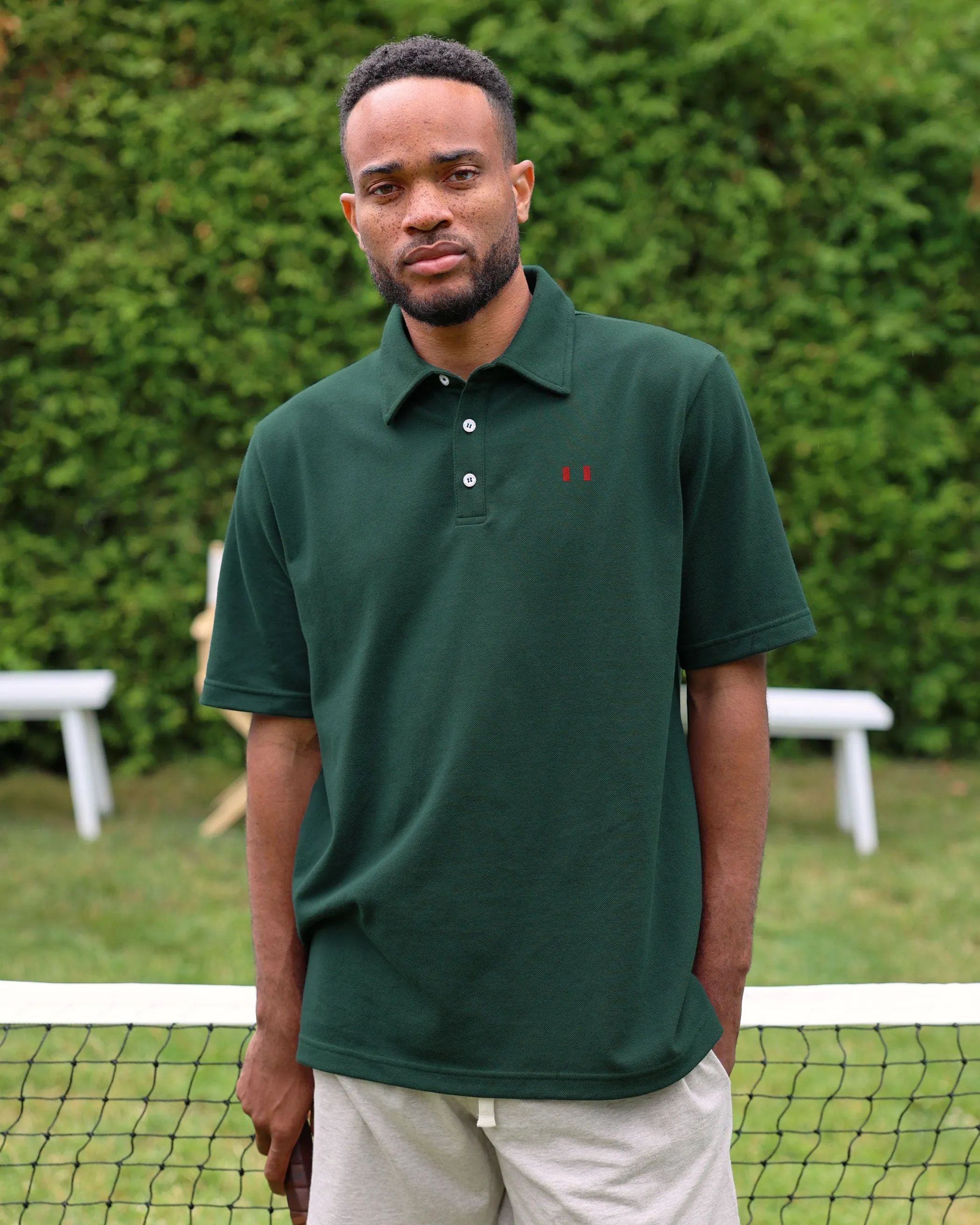 Flag Polo Shirt Evergreen - Unisex