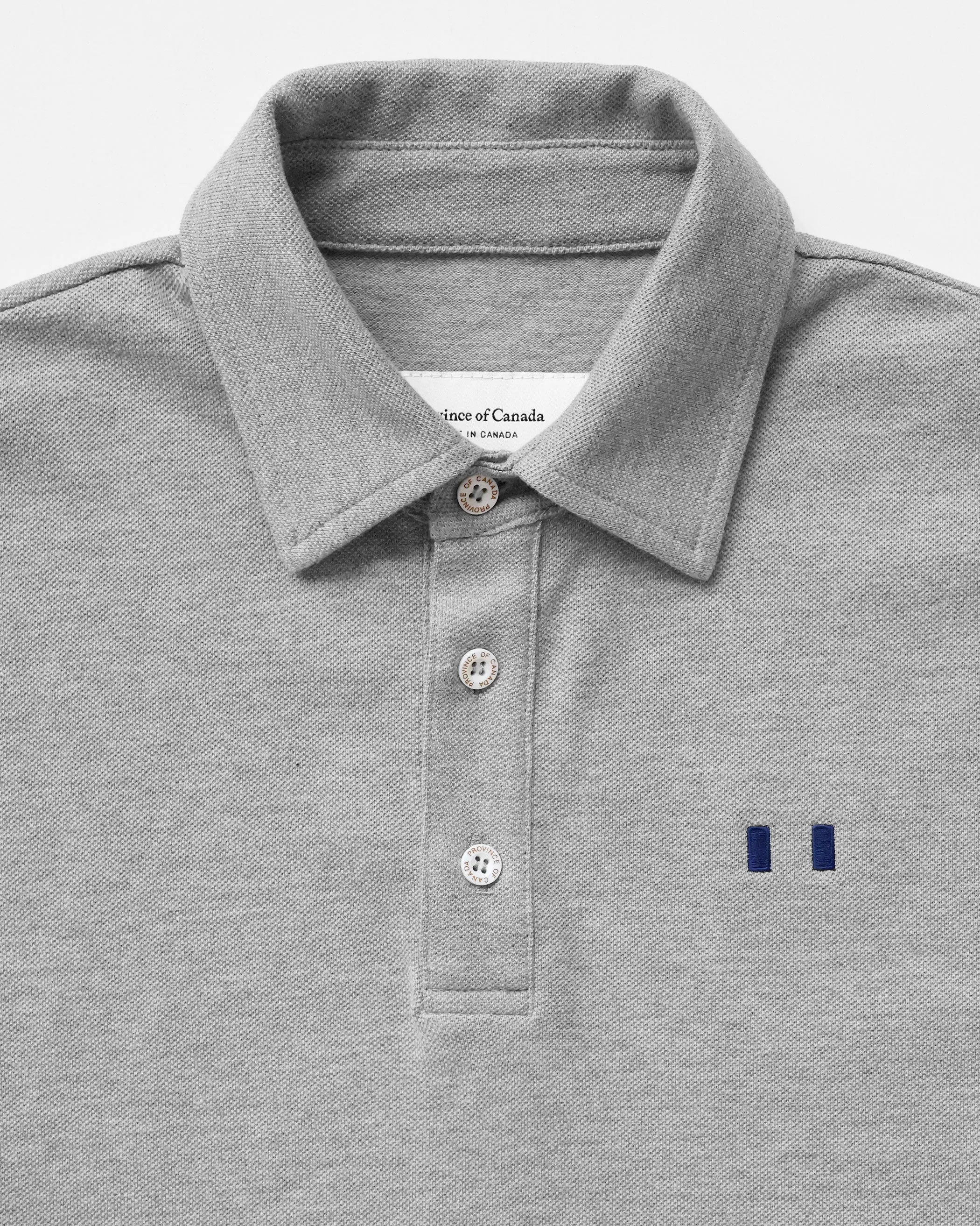 Flag Polo Shirt Heather Grey - Unisex