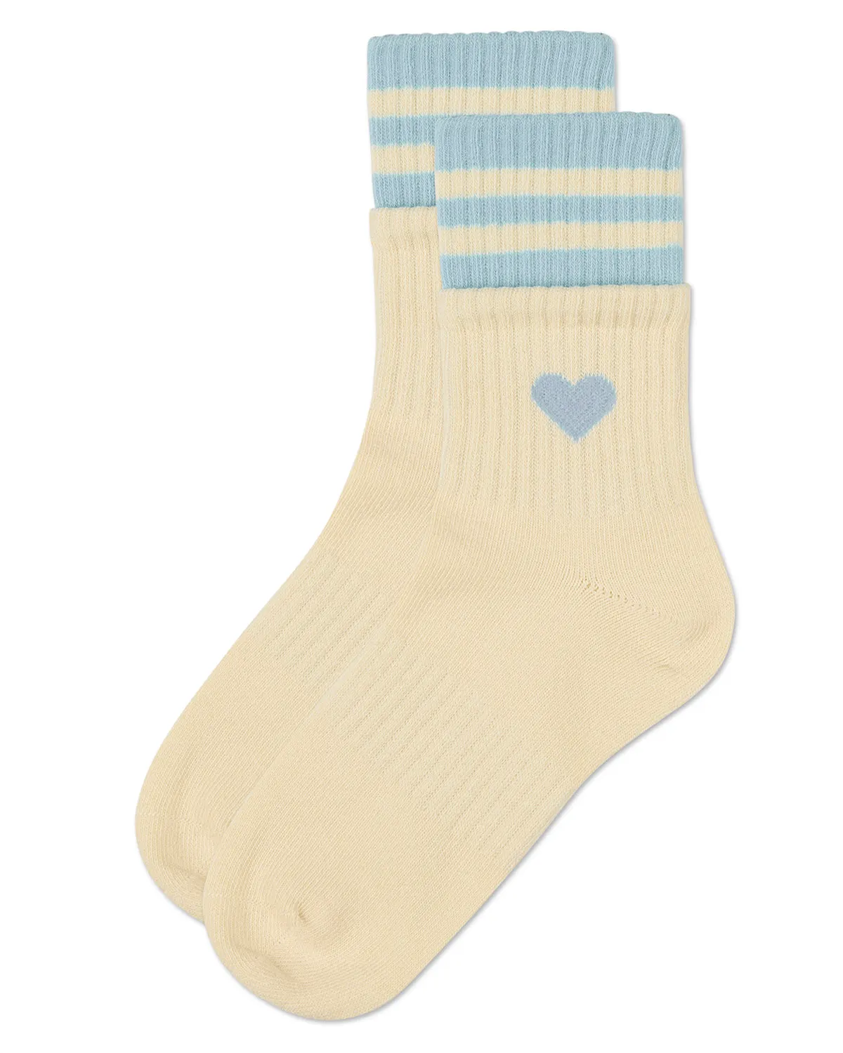 Girl's Sport Rib Heart Crew Socks