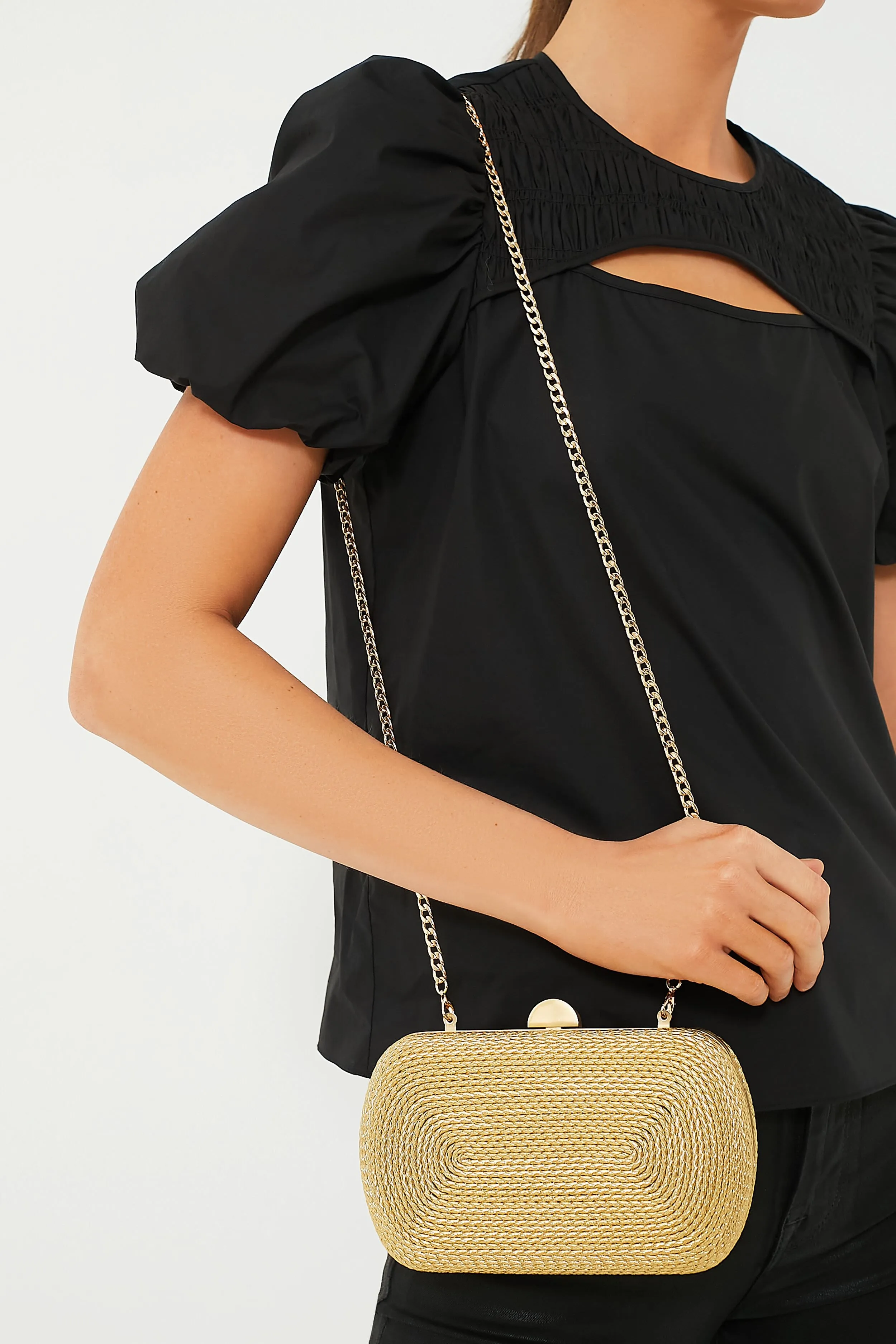 Gold Martina Coiled Rope Clutch