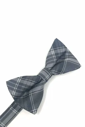 Grey Madison Plaid Kids Bow Tie