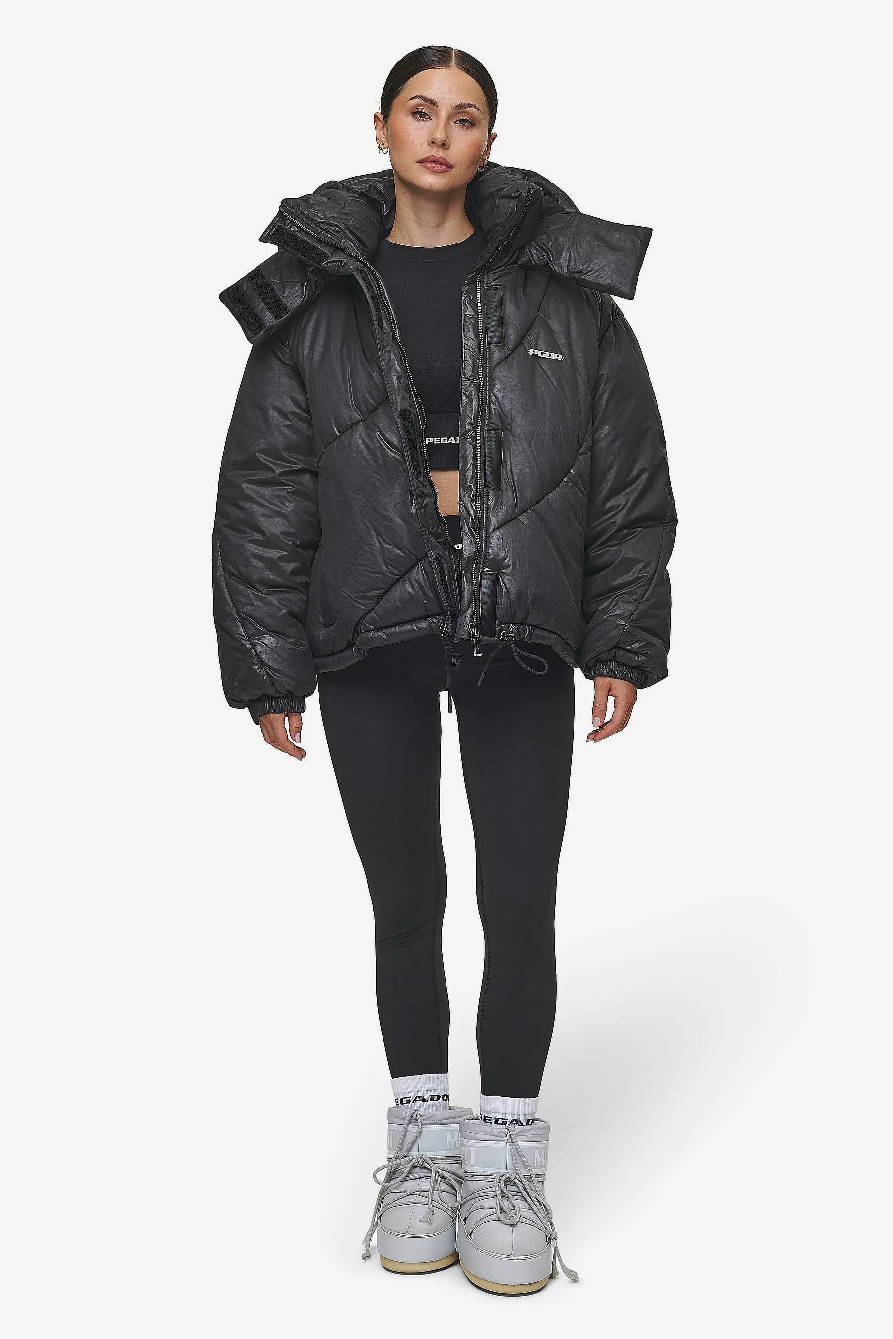 Hailey Vintage Oversized Puffer Jacket Black