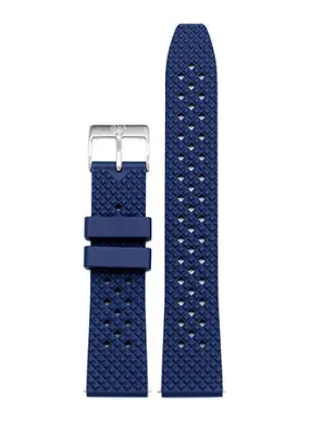 Hitori Blue Perforated Rubber Strap