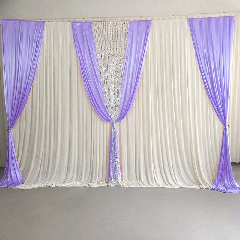 Ice Silk Draping Curtains Drapes Backdrop for Weeding Parties Ceremony Photography Banquet Event Party