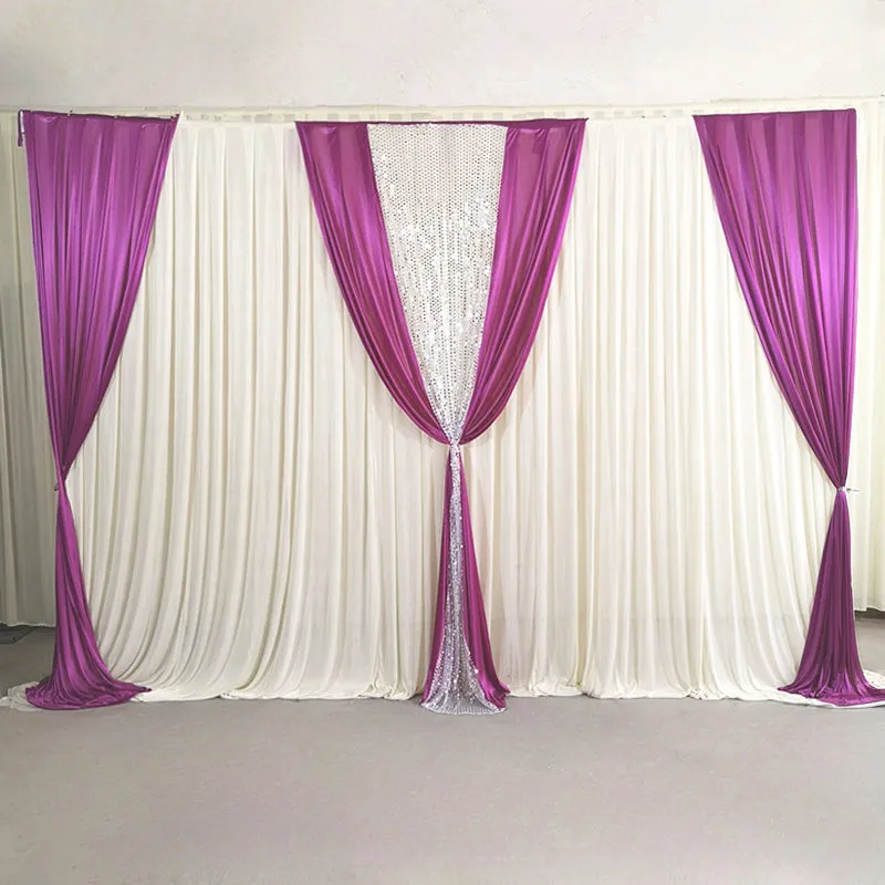 Ice Silk Draping Curtains Drapes Backdrop for Weeding Parties Ceremony Photography Banquet Event Party