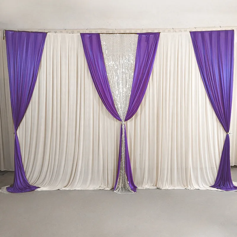 Ice Silk Draping Curtains Drapes Backdrop for Weeding Parties Ceremony Photography Banquet Event Party