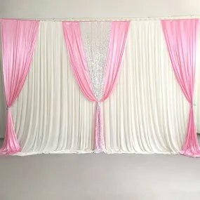 Ice Silk Draping Curtains Drapes Backdrop for Weeding Parties Ceremony Photography Banquet Event Party