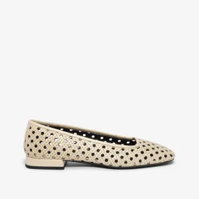 Ivory women's leather ballet flat