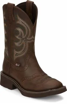 Justin Ladies 11" Gypsy (GY9984) Aged Bark w/ Saddle Square Toe Cowgirl Boot