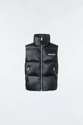 KANE lustrous light down vest with funnel collar Black