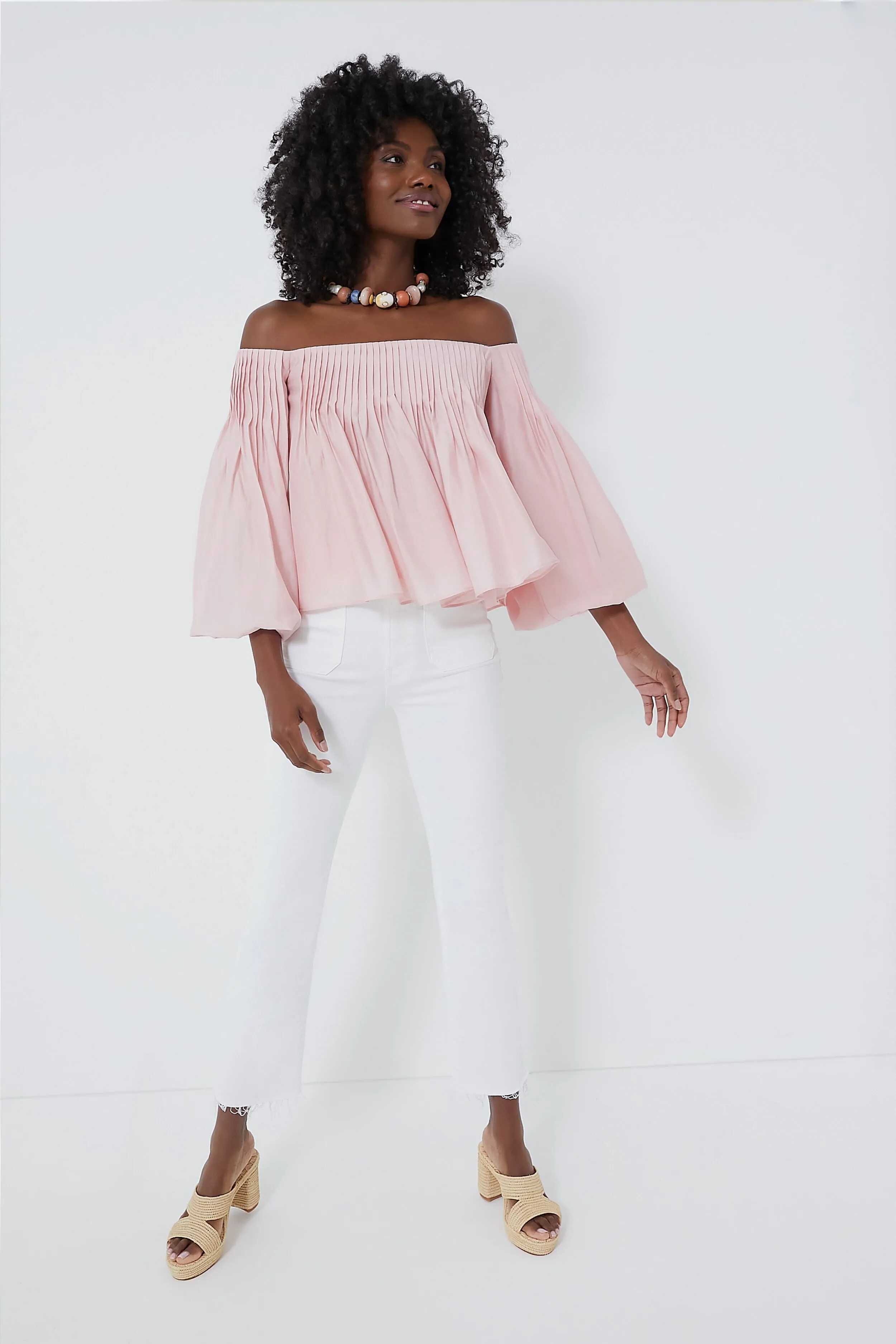 Light Pink Pleated Portia Top