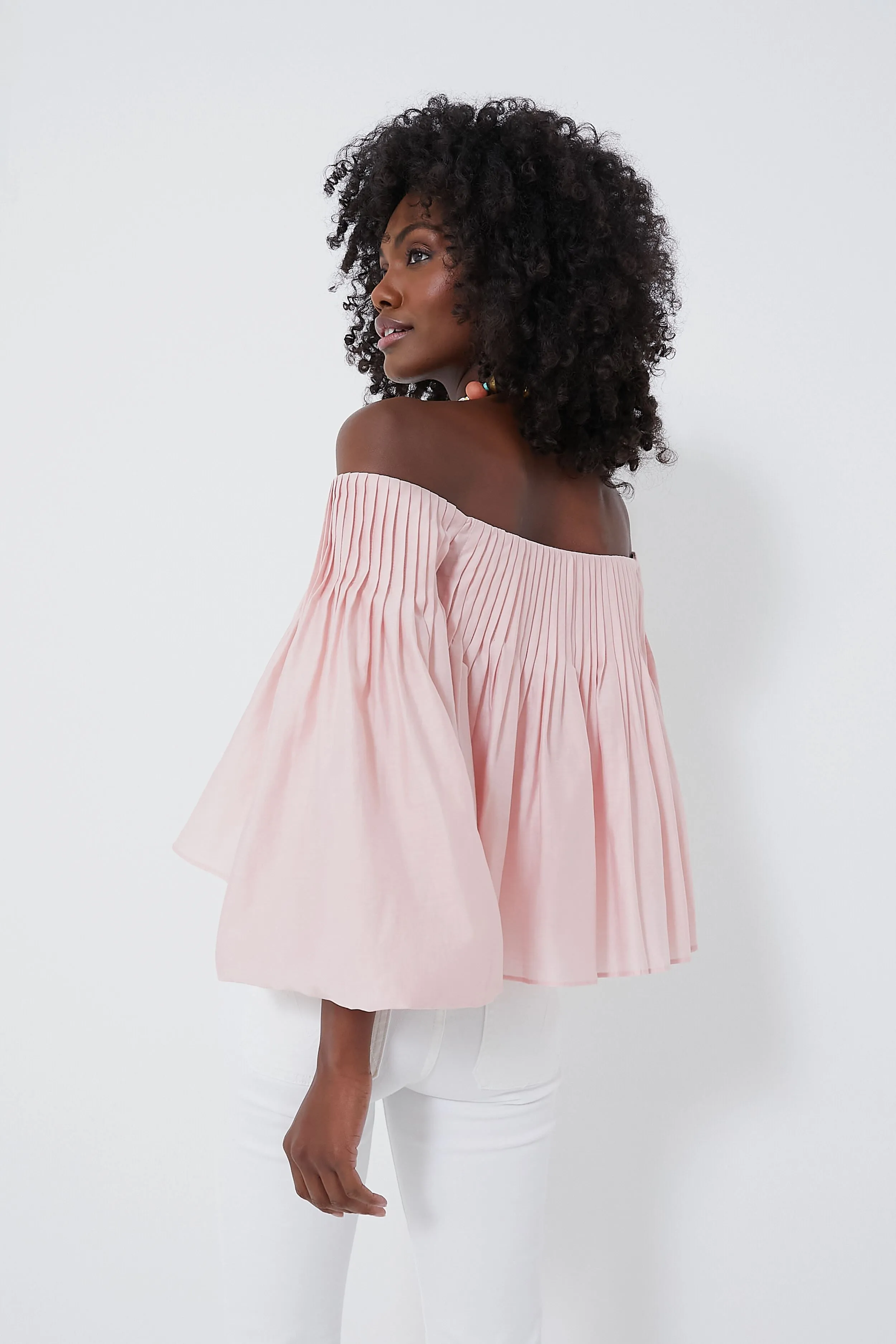 Light Pink Pleated Portia Top