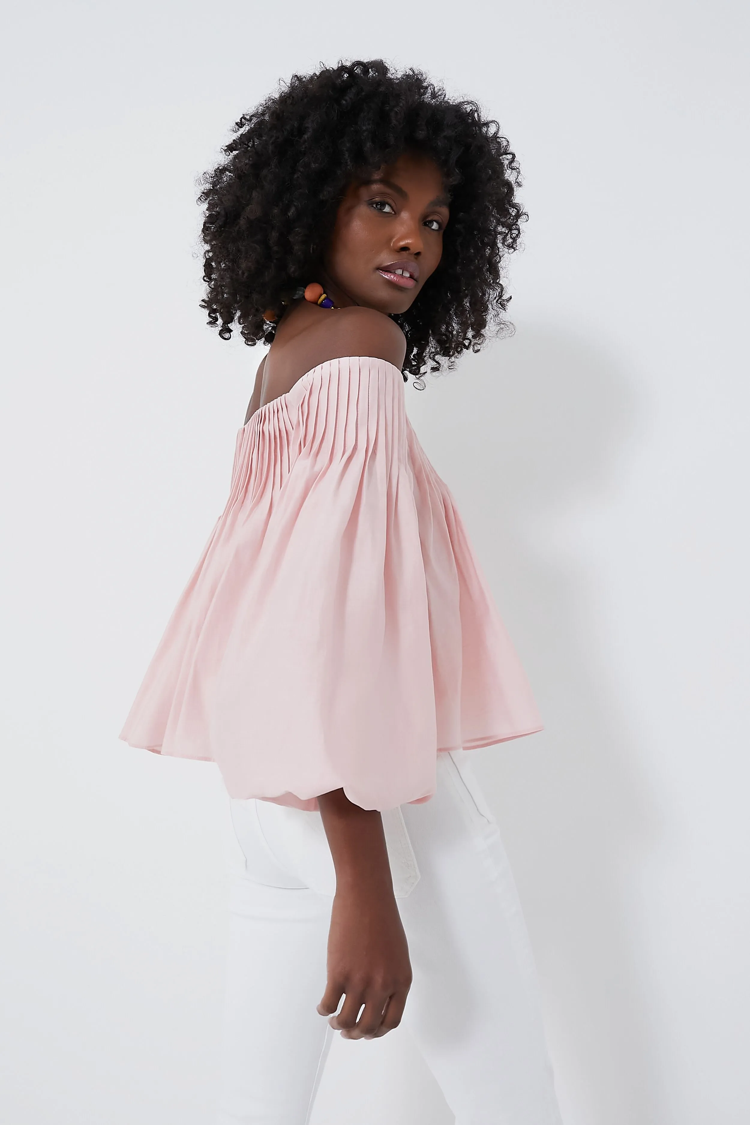 Light Pink Pleated Portia Top