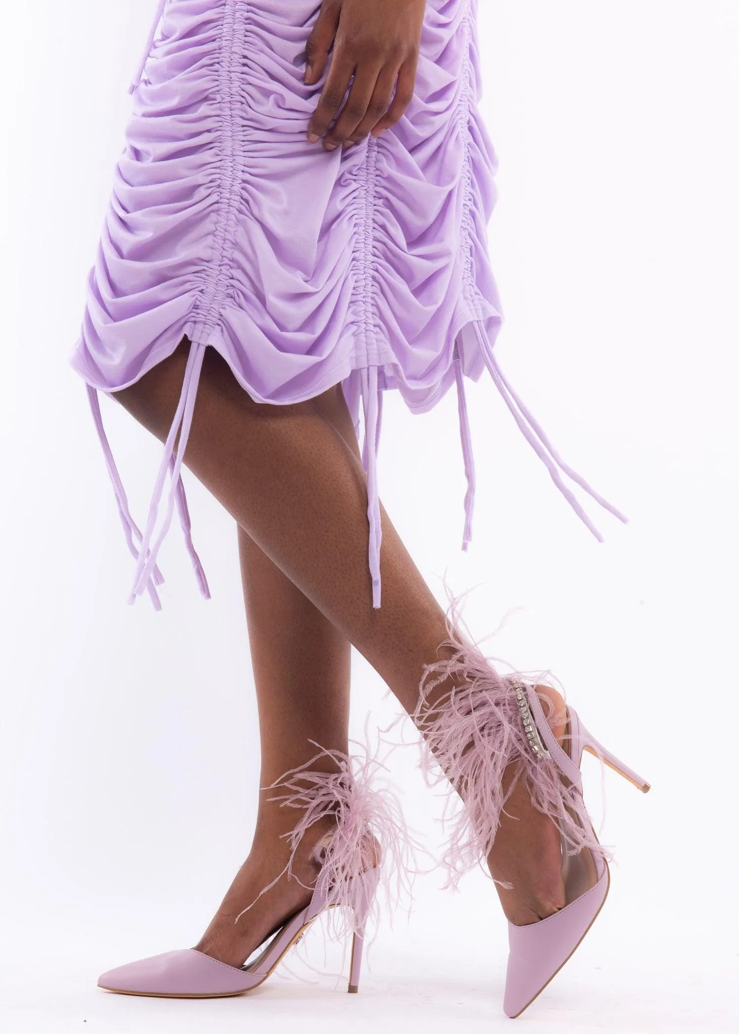 Lilac Pointed Feather Heels