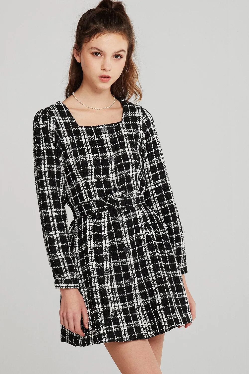 Lisa Plaid Belted Dress