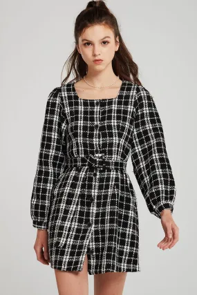 Lisa Plaid Belted Dress