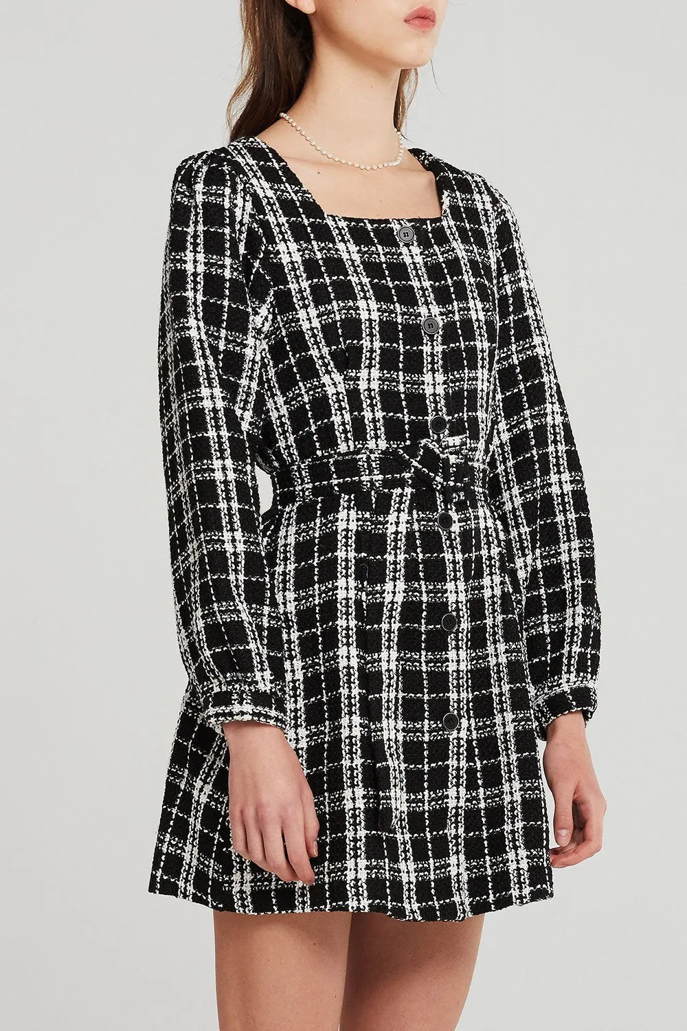 Lisa Plaid Belted Dress